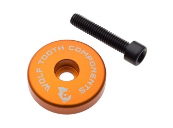 WOLF TOOTH krytka ULTRALIGHT STEM CAP oranžová + 5mm spacer