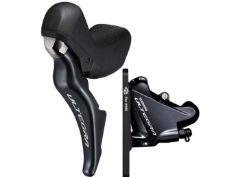 SHIMANO brzda+páka ULTEGRA BR-R8025-KIT přední/ST-R8025(J-kit) FLAT MOUNT polymer+chladič