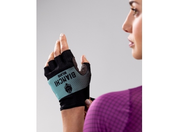 Bianchi Milano Remastered rukavice - black celeste