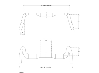 ŘÍDÍTKA DEDA SUPERZERO GRAVEL ALLOY 44 cm