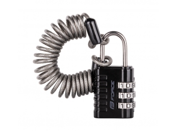Zámek F SMALL 2 spirálový kódový 120cm/3mm, černý